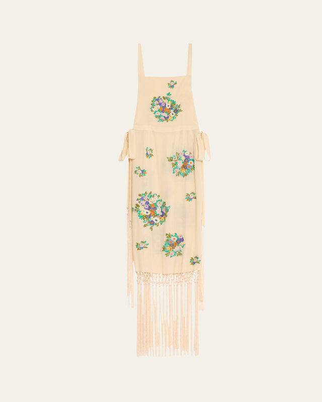Flower Language Backless Long Fringe Dress